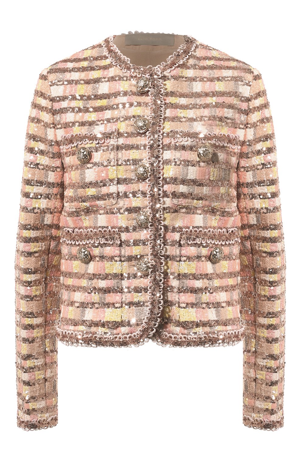 Жакет с отделкой пайетками ELIE SAAB бежевого цвета по цене 286500 руб., арт. J0019N, фото 1 Жакет с отделкой пайетками ELIE SAAB, арт. J0019N, фото 1