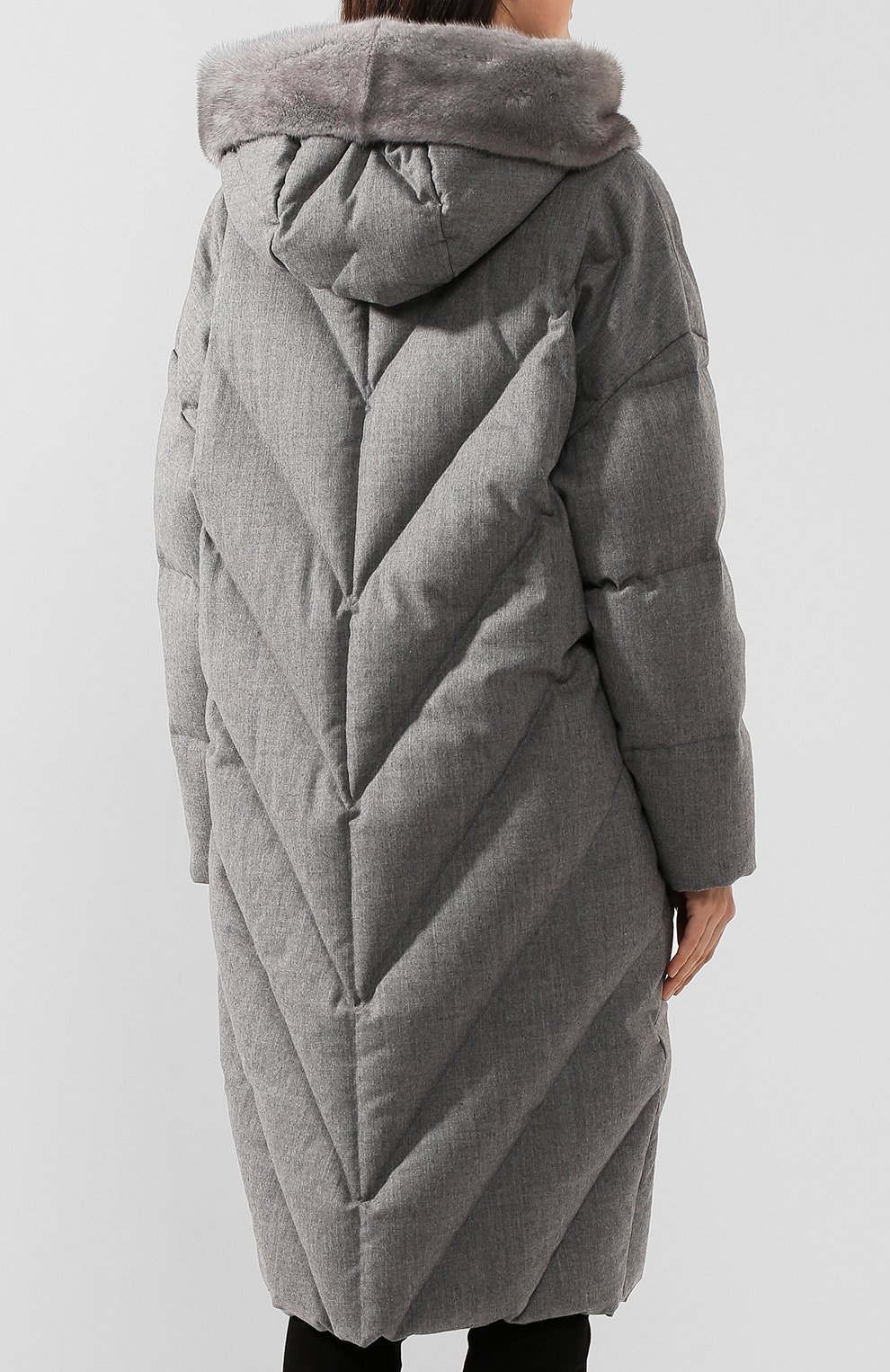 Пальто с меховой отделкой MANZONI24, арт. 19M580-ZEL0V/40-46, фото 4