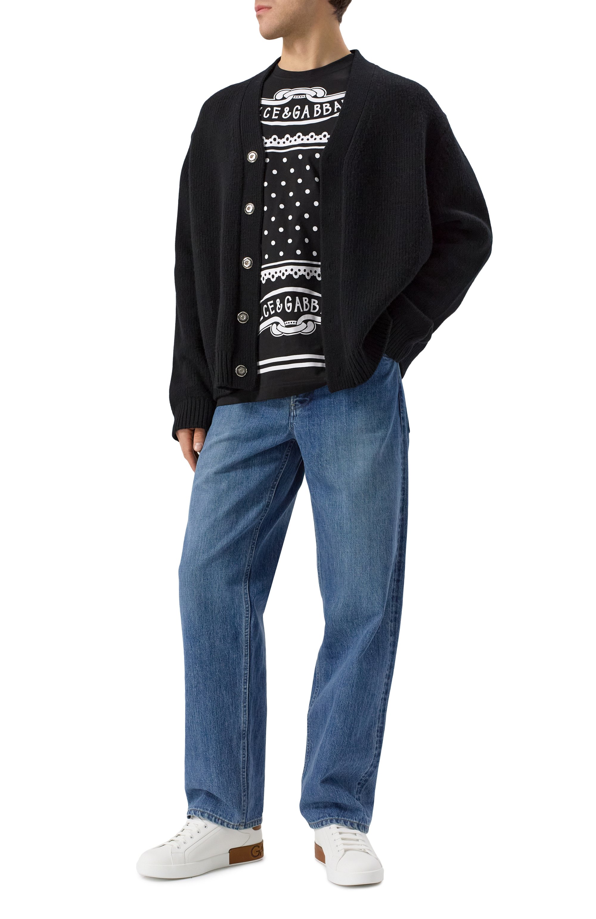 Кожаные кеды portofino DOLCE & GABBANA, арт. CS2278/A9U73, фото 2