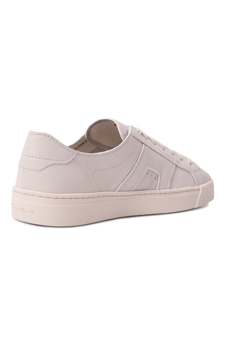 Женские кожаные кеды SANTONI молочного цвета, арт. WBGG61321PNNTDYI | Фото 5 (Драгоценные камни: Проставлено; Материал внутренний: Натуральная кожа; Подошва: Платформа; Материал сплава: Проставлено; Материал внешний: Натуральная кожа; Кросс-КТ: Низкие; Материал утеплителя: Без утеплителя; Стили: Кэжуэл)