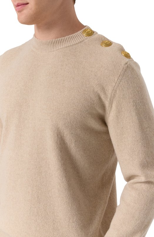 Джемпер из кашемира и шерсти Balmain FH1KD010/KI87 Бежевый  FH1KD010/KI87 Фото 5