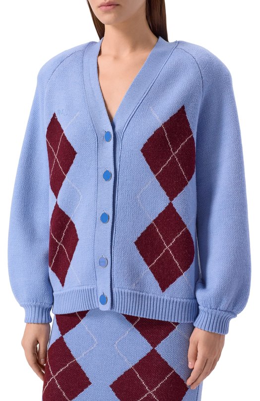 Шерстяной кардиган ROWEN ROSE KNI_RR_K011/KNIT Голубой  KNI_RR_K011/KNIT Фото 3