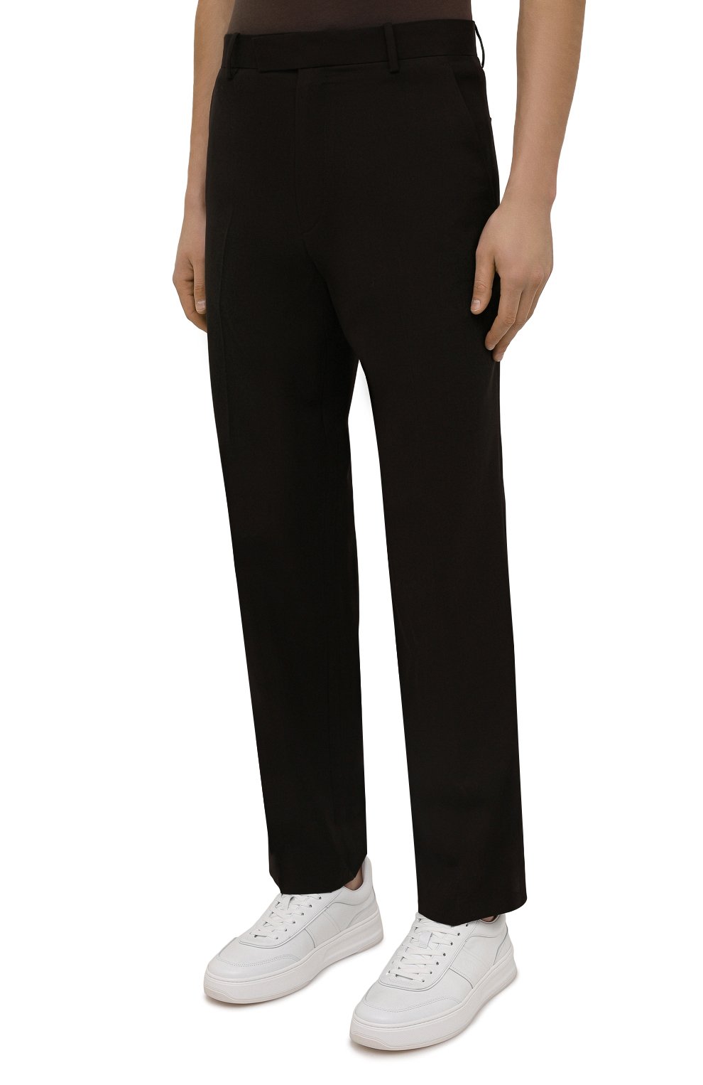 Шерстяные брюки THE ROW темно-коричневого цвета по цене 186000 руб., арт. 279W1842, фото 3 Шерстяные брюки THE ROW, арт. 279W1842, фото 3