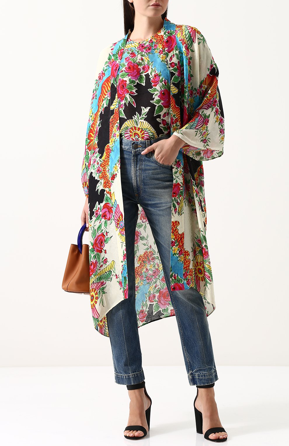 Топ из смеси вискозы и шелка с принтом GUCCI, арт. 498881/ZKP33, фото 2