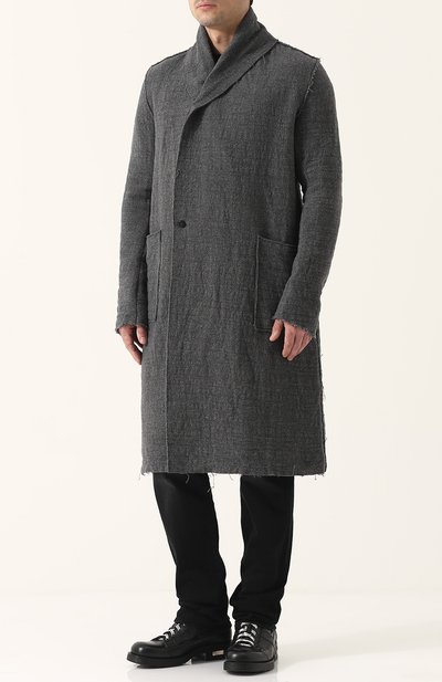 Однобортное шерстяное пальто с шалевым воротником POEME BOHEMIEN, арт. CP-20 N/W-500, фото 3