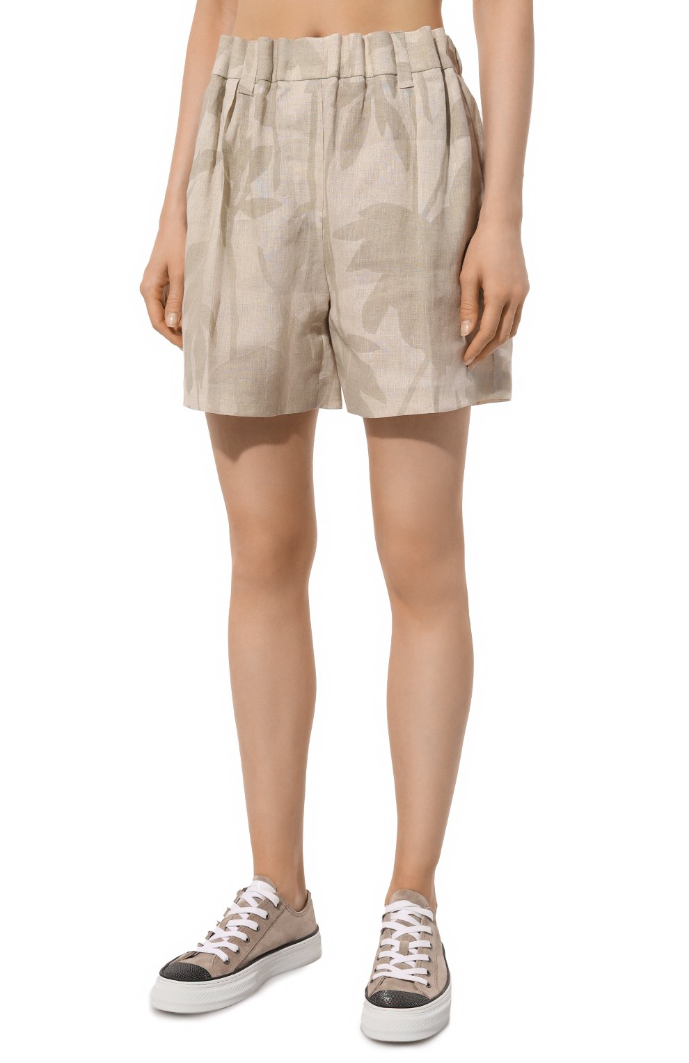 Льняные шорты BRUNELLO CUCINELLI бежевого цвета по цене 99500 руб., арт. MB650B1376, фото 3 Льняные шорты BRUNELLO CUCINELLI, арт. MB650B1376, фото 3