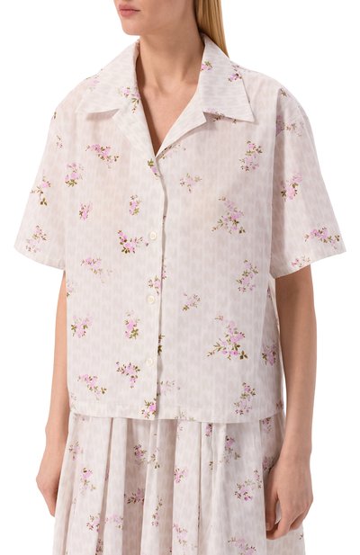 Хлопковая рубашка MSGM белого цвета по цене 36450 руб., арт. 4041MDE20/267154, фото 3 Хлопковая рубашка MSGM, арт. 4041MDE20/267154, фото 3