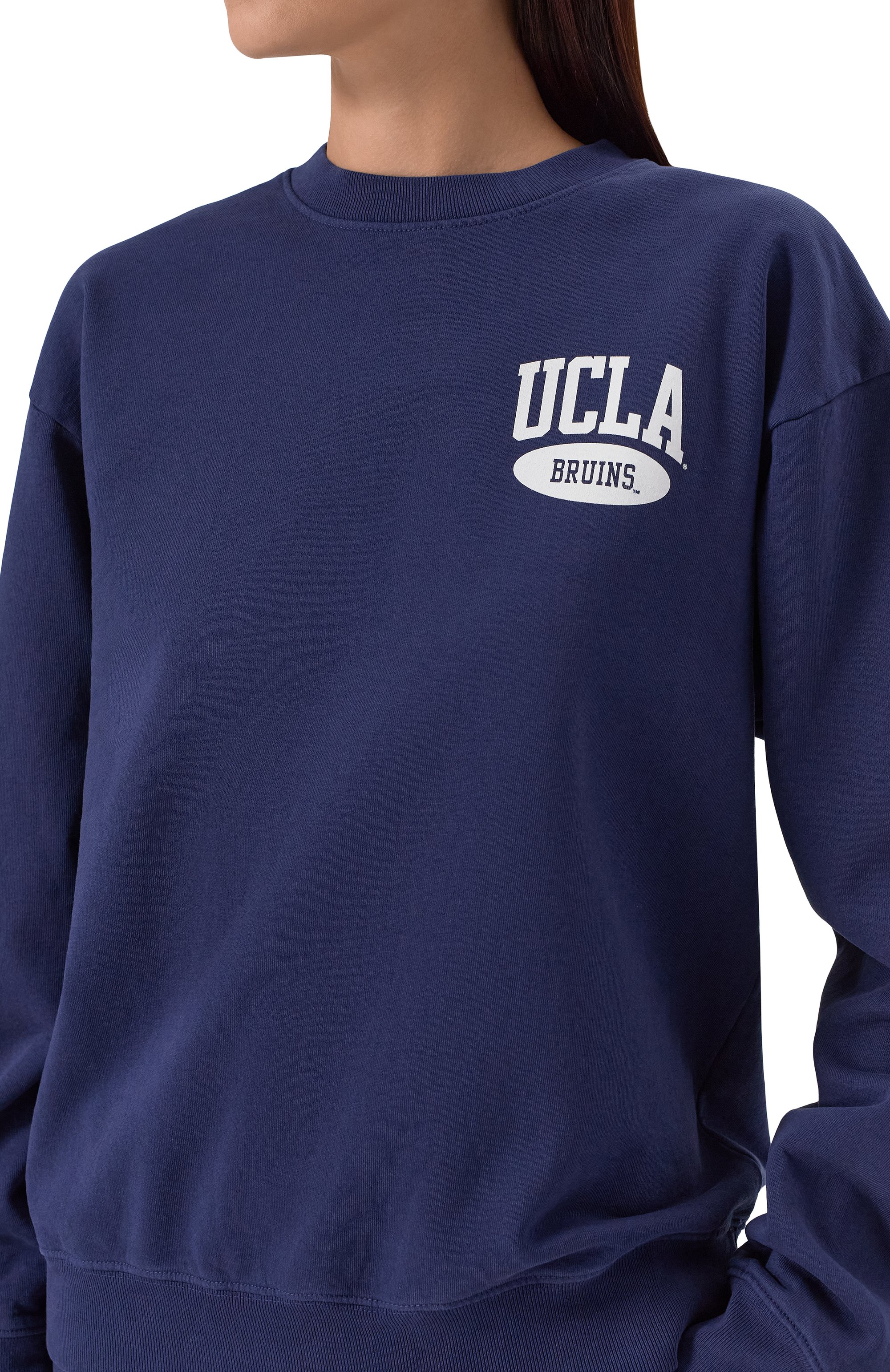 Хлопковый свитшот sporty & rich x ucla SPORTY AND RICH синего цвета по цене 25400 руб., арт. ST071615670BL106, фото 5 Хлопковый свитшот sporty & rich x ucla SPORTY AND RICH, арт. ST071615670BL106, фото 5