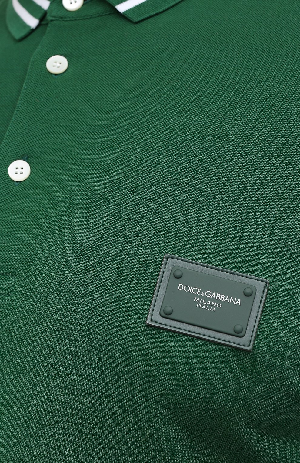 Хлопковое поло DOLCE & GABBANA зеленого цвета по цене 65300 руб., арт. G8JD2T/G70PE, фото 5 Хлопковое поло DOLCE & GABBANA, арт. G8JD2T/G70PE, фото 5