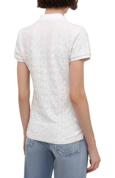 Хлопковое поло с отделкой пайетками POLO RALPH LAUREN, арт. 211814481, фото 4