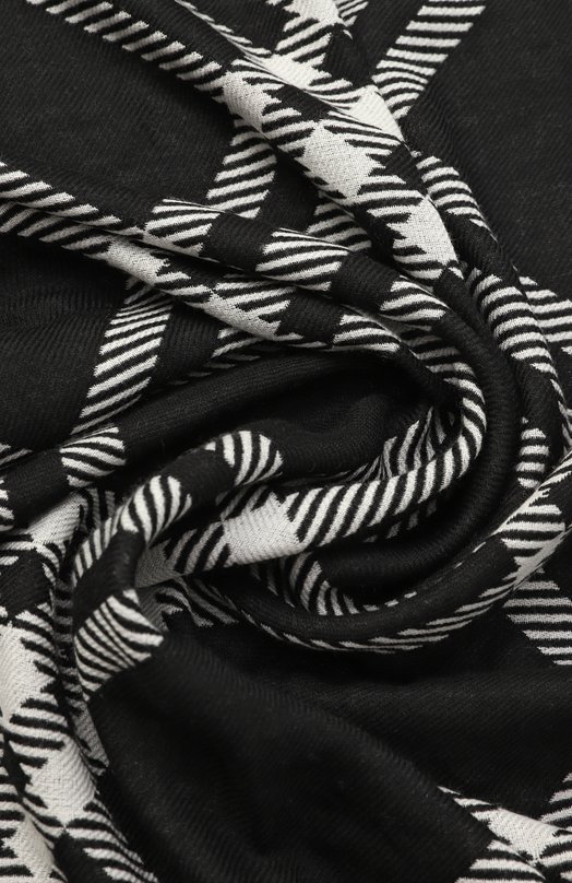 Шарф из шерсти и шелка Burberry 8110162 Чёрно-белый  8110162 Фото 3