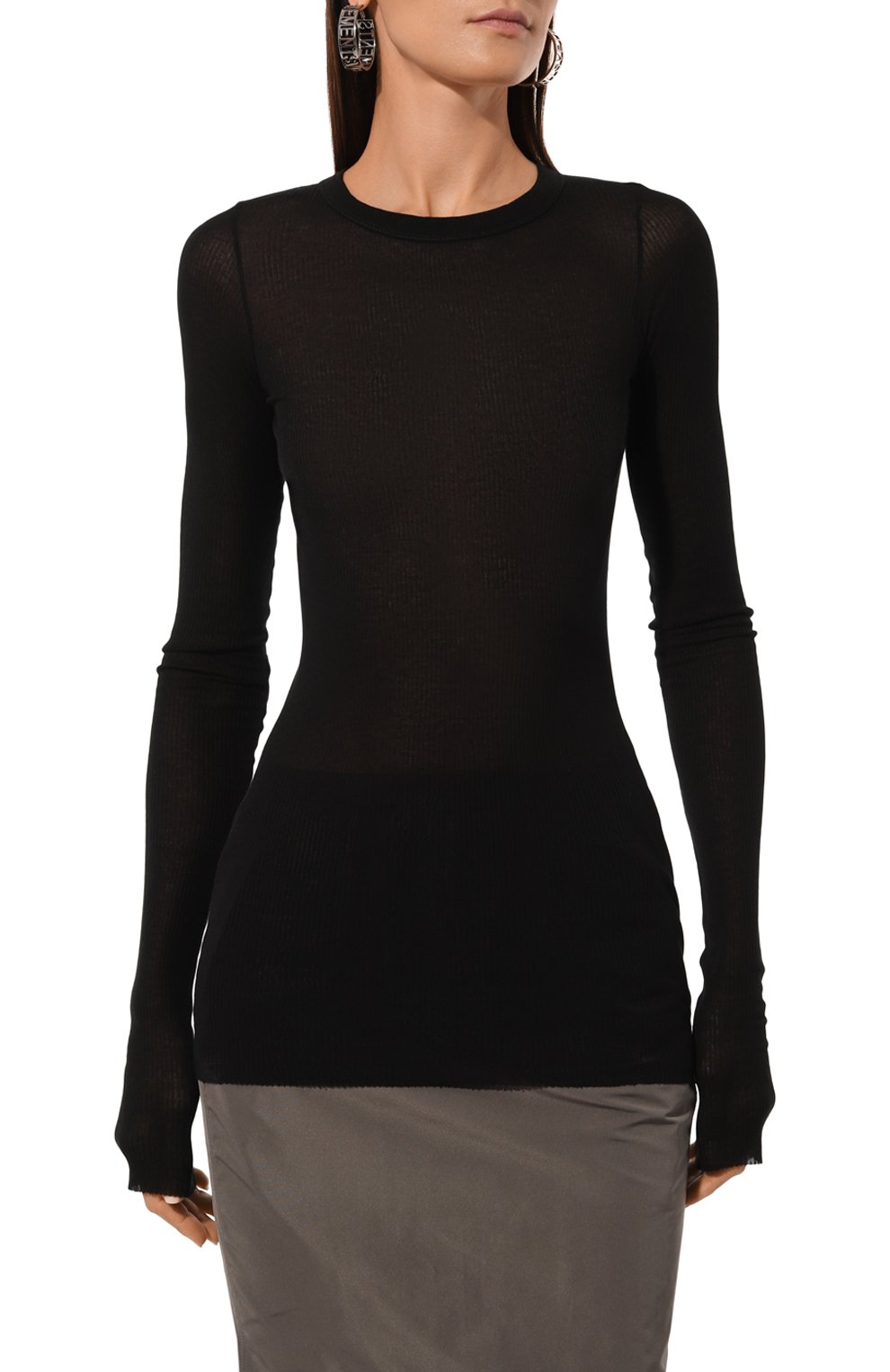 Лонгслив из вискозы и шелка RICK OWENS, арт. RP02D3202/RC, фото 3