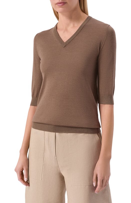 Пуловер из кашемира и шелка MVST M26.CSW.K413/JAIPUR Коричневый  M26.CSW.K413/JAIPUR Фото 3
