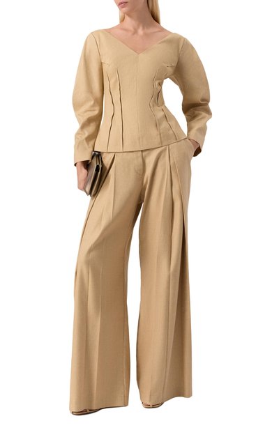 Блузка изо льна и вискозы LEFFERS бежевого цвета по цене 74790 руб., арт. 8.52.75.12.04, фото 2 Блузка изо льна и вискозы LEFFERS, арт. 8.52.75.12.04, фото 2