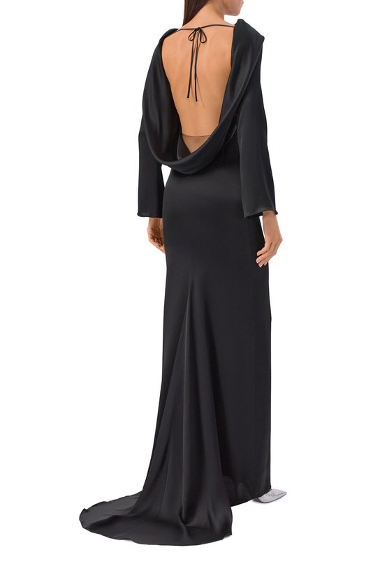 Атласное платье Giuseppe di Morabito 05FWDR501 05301 Чёрный  05FWDR501 05301 Фото 3