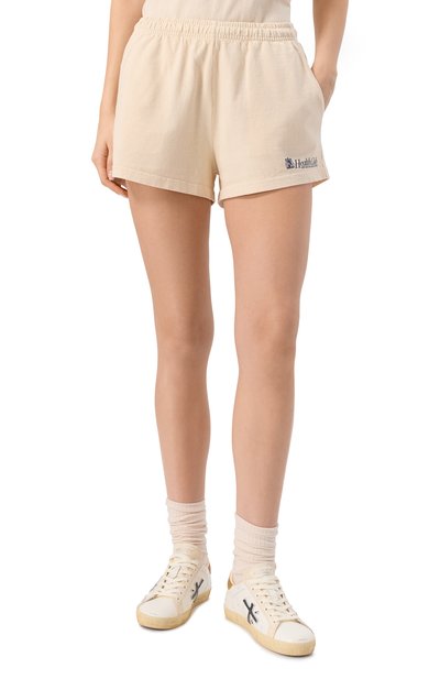 Хлопковые шорты SPORTY AND RICH кремового цвета по цене 14300 руб., арт. SH037620080CR01, фото 3 Хлопковые шорты SPORTY AND RICH, арт. SH037620080CR01, фото 3