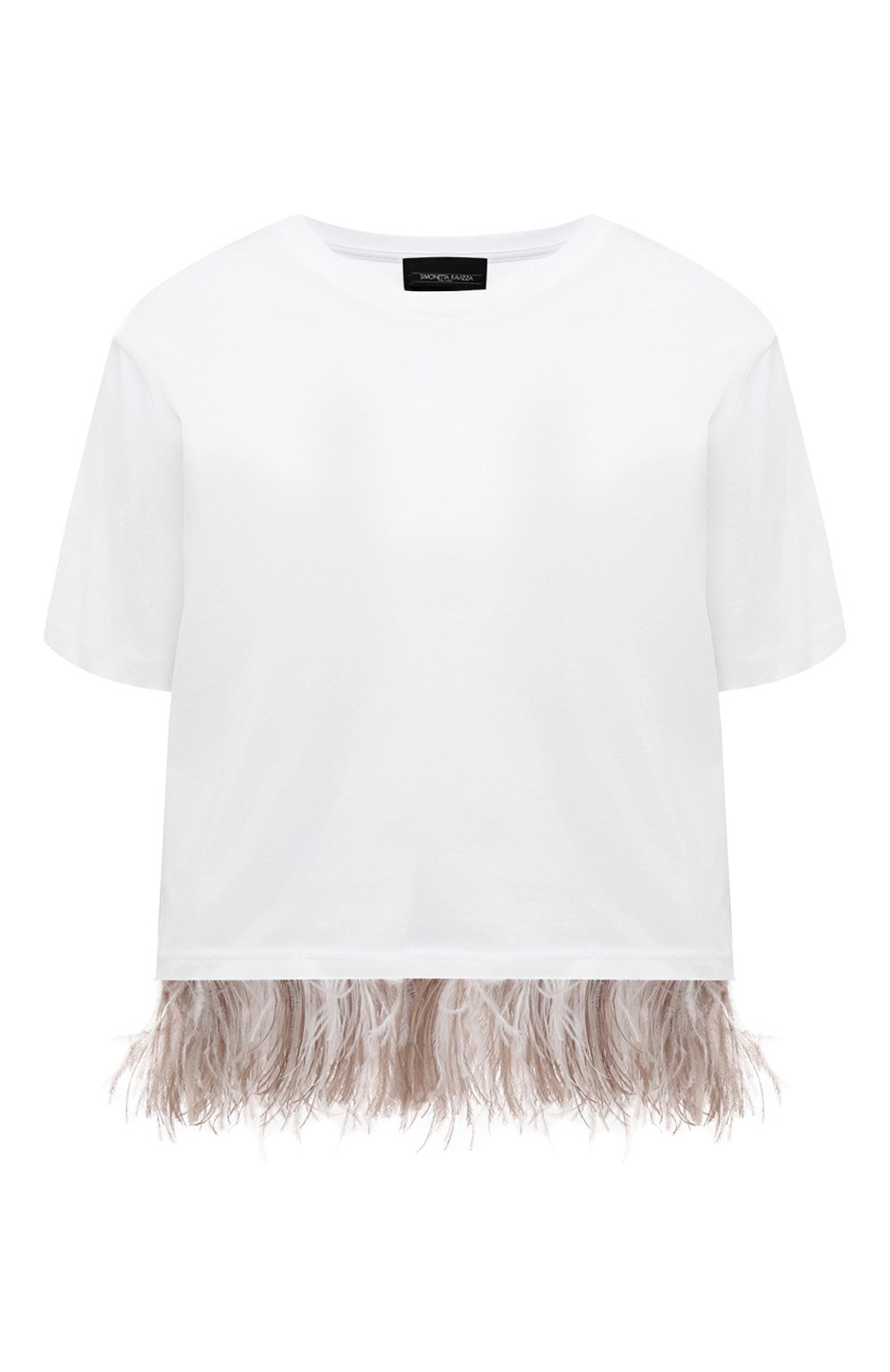 Хлопковая футболка SIMONETTA RAVIZZA белого цвета по цене 47500 руб., арт. S04TP32T602/128, фото 1 Хлопковая футболка SIMONETTA RAVIZZA, арт. S04TP32T602/128, фото 1