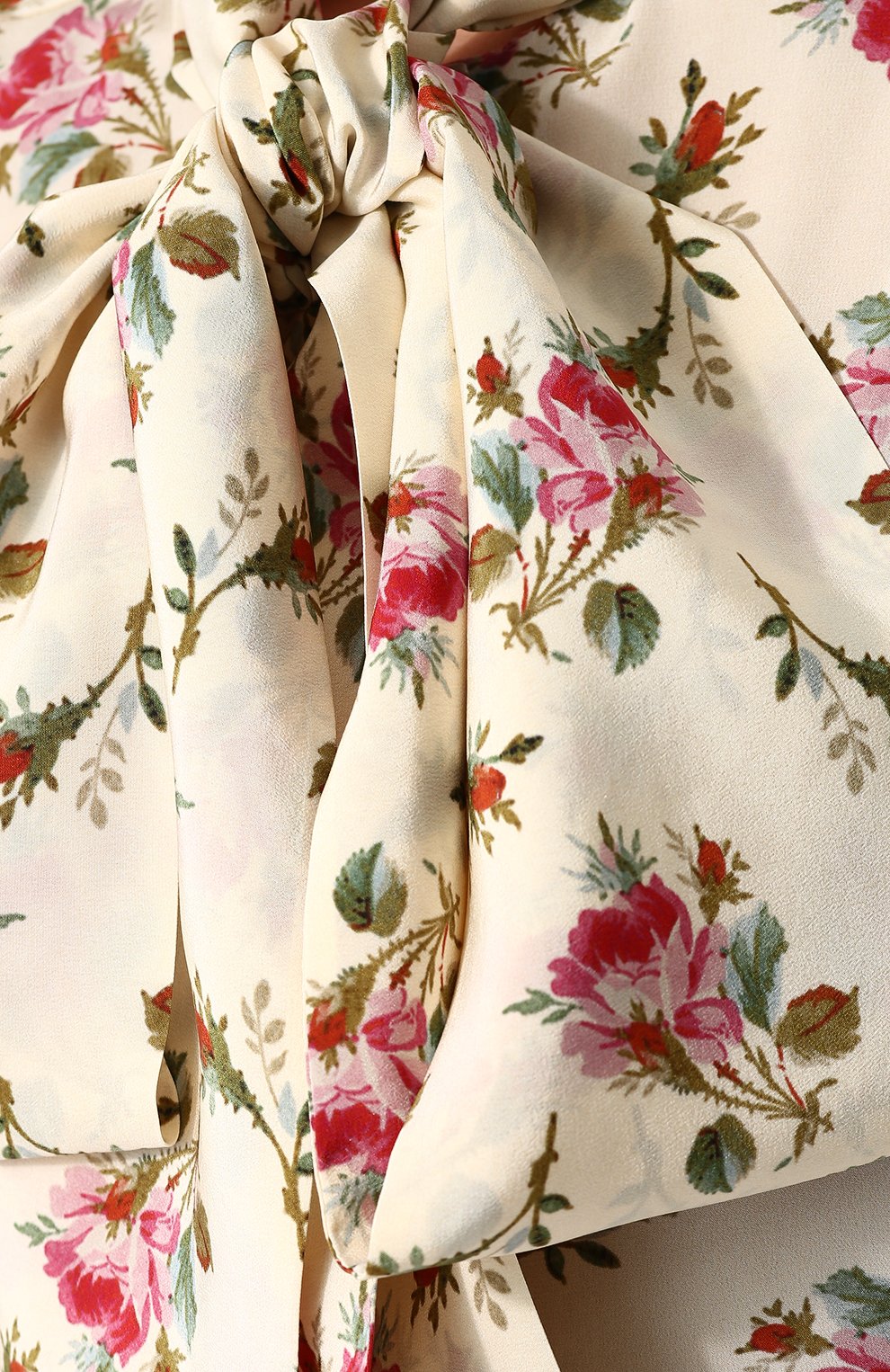 Шелковая блуза с воротником аскот и принтом GUCCI, арт. 467085/ZKX21, фото 5