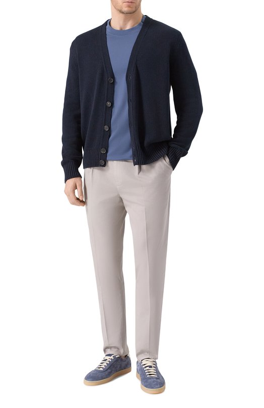 Хлопковая футболка Brunello Cucinelli M0B131308 Синий  M0B131308 Фото 2