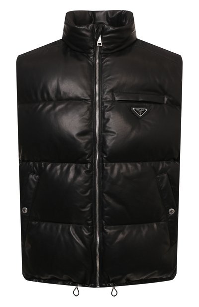 Мужской кожаный жилет PRADA, арт. UPT105-JHI-F0002