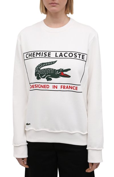Хлопковый свитшот LACOSTE белого цвета по цене 20500 руб., арт. SH024170V, фото 3 Хлопковый свитшот LACOSTE, арт. SH024170V, фото 3