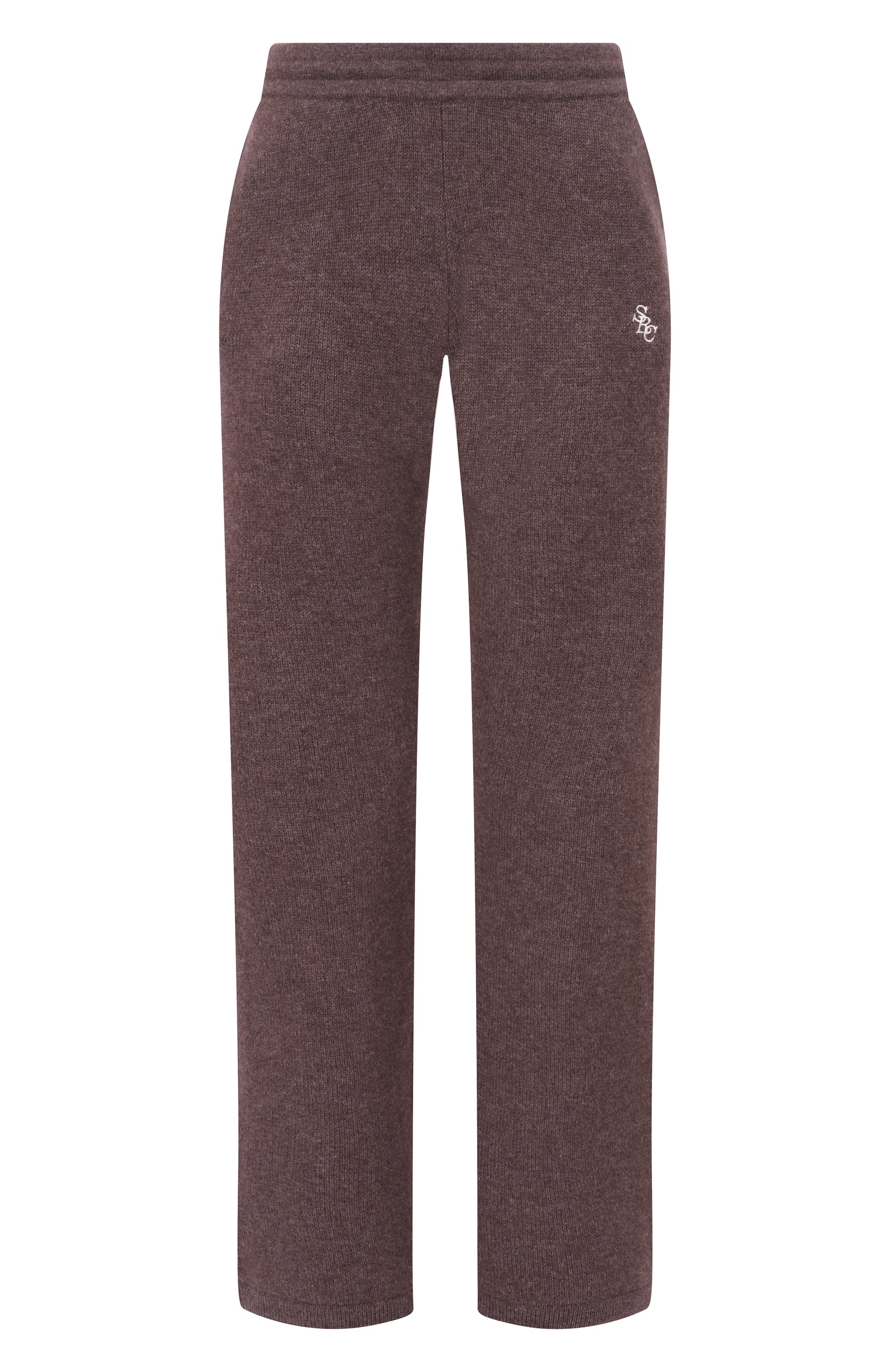 Брюки из кашемира и шерсти SPORTY AND RICH коричневого цвета по цене 46500 руб., арт. PA02766302BR27, фото 1 Брюки из кашемира и шерсти SPORTY AND RICH, арт. PA02766302BR27, фото 1