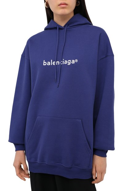 Хлопковое худи BALENCIAGA синего цвета по цене 93400 руб., арт. 578135/TIV55, фото 3 Хлопковое худи BALENCIAGA, арт. 578135/TIV55, фото 3