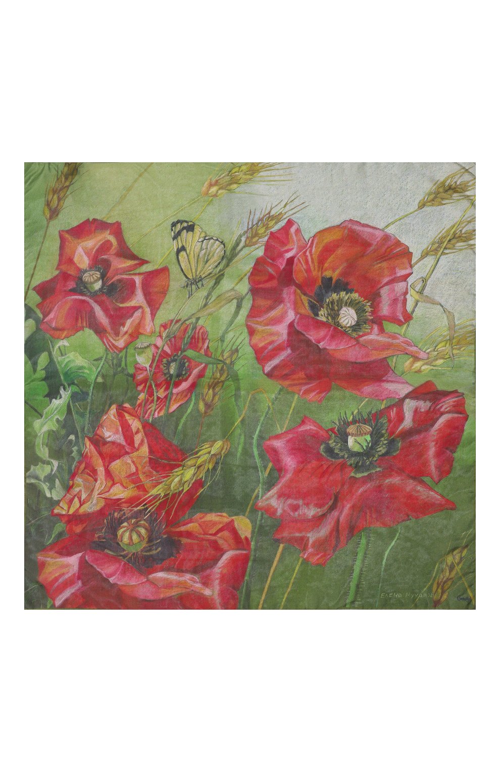 Шелковый платок маки GOURJI, арт. T23POP7R/1, фото 4