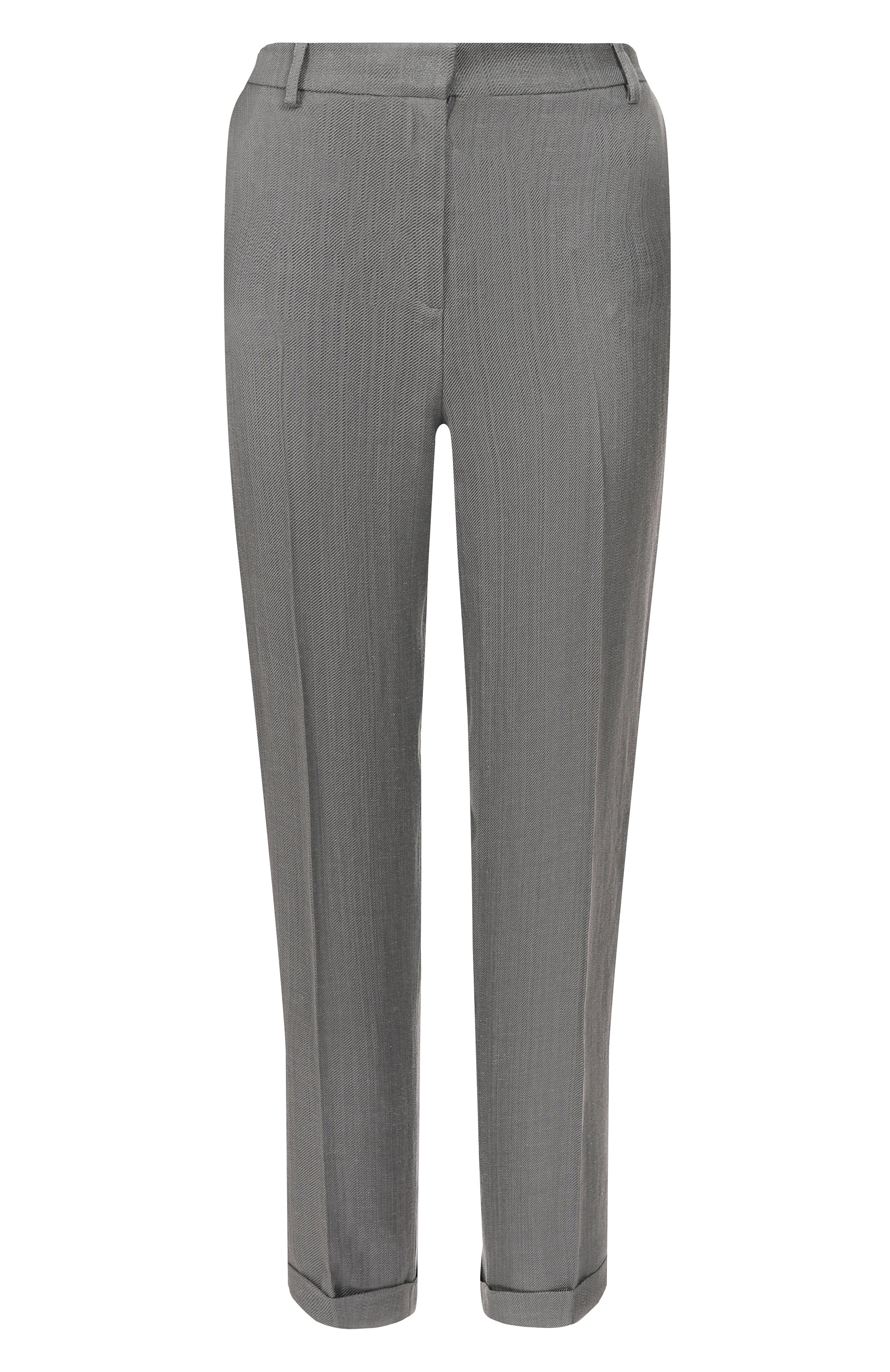 Брюки из вискозы и льна ANTONELLI FIRENZE серого цвета по цене 64950 руб., арт. J8374N/974, фото 1 Брюки из вискозы и льна ANTONELLI FIRENZE, арт. J8374N/974, фото 1