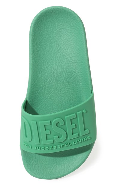 Шлепанцы DIESEL зеленого цвета по цене 6355 руб., арт. BC0521/P3859, фото 4 Шлепанцы DIESEL, арт. BC0521/P3859, фото 4