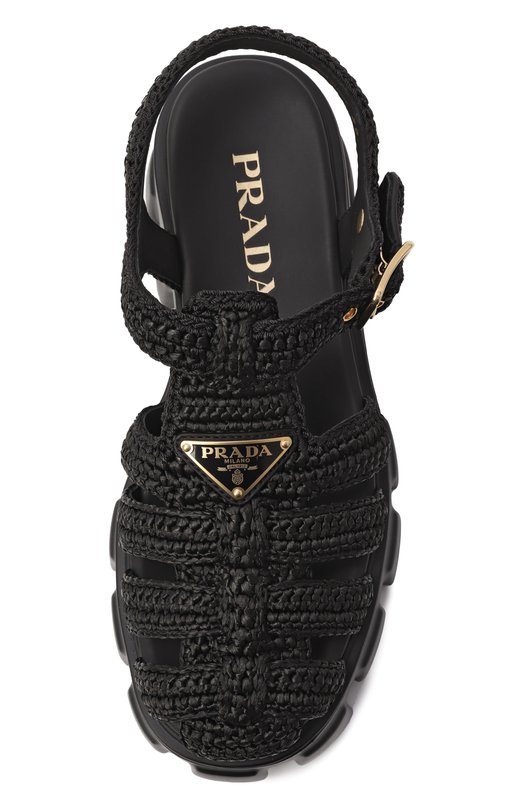 Текстильные сандалии Prada 1X138N/3L8W Чёрный  1X138N/3L8W Фото 6