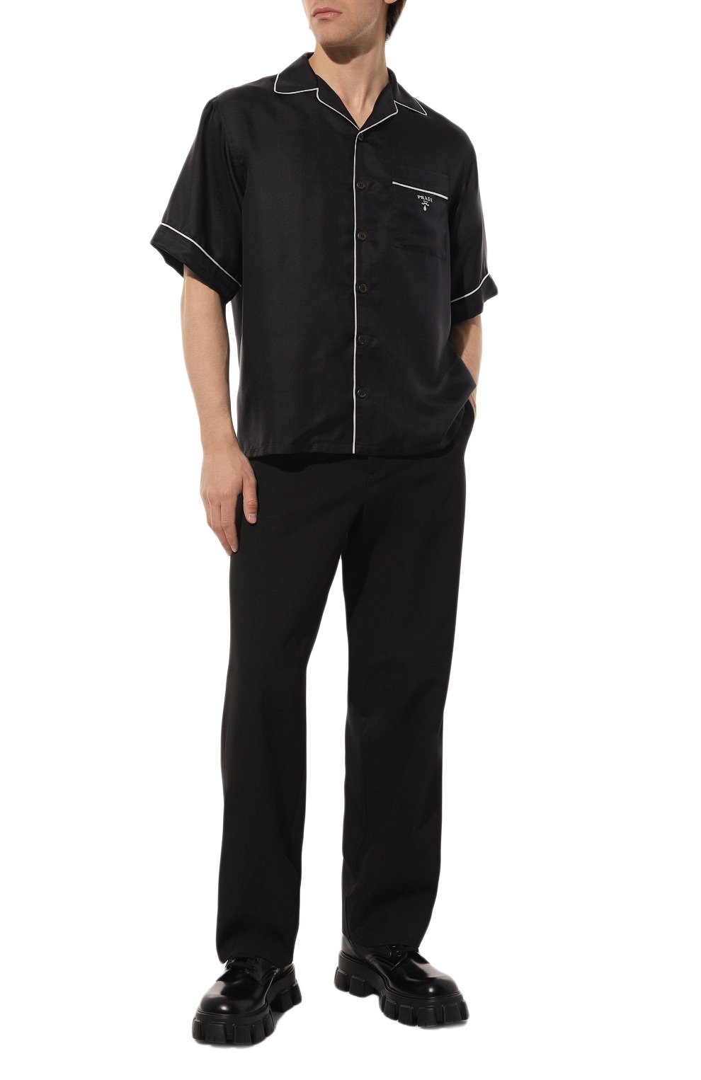 Шелковая рубашка PRADA, арт. UCS405-1QWC-F0008-212, фото 2