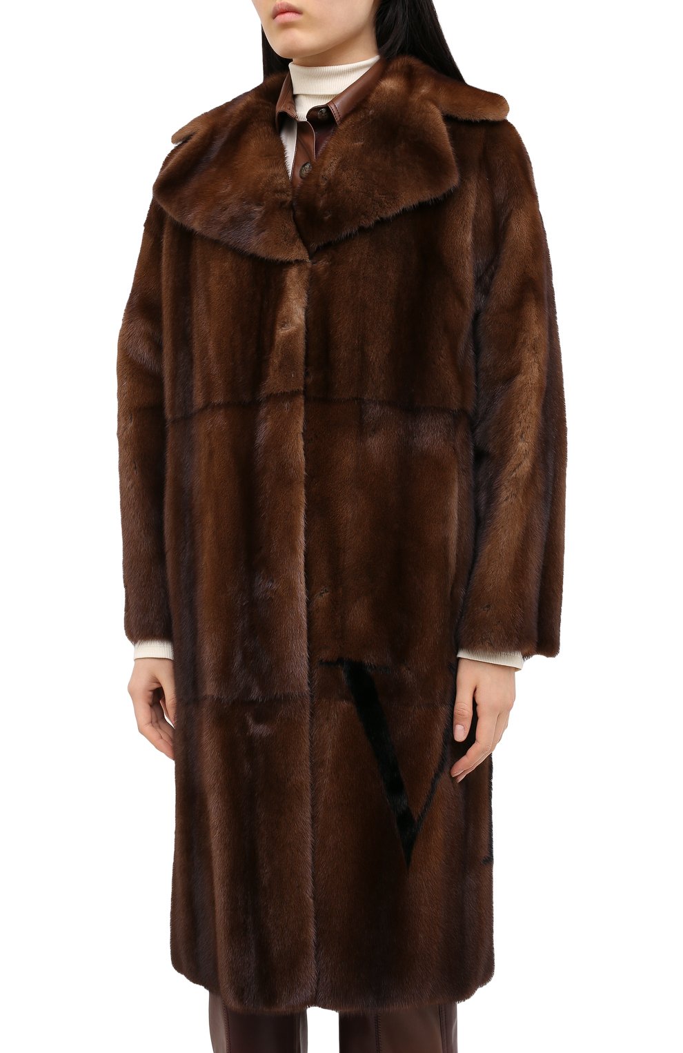 Шуба из меха норки VALENTINO коричневого цвета по цене 2545000 руб., арт. QF3FA5711CF, фото 3 Шуба из меха норки VALENTINO, арт. QF3FA5711CF, фото 3