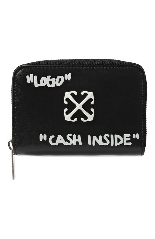 Кожаный кошелек Off-White 0WNK001C99LEA001 Чёрный 0WNK001C99LEA001
