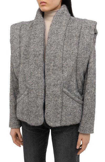 Шерстяная куртка ISABEL MARANT серого цвета по цене 106500 руб., арт. MA0887-20H020I/ANISEA, фото 3 Шерстяная куртка ISABEL MARANT, арт. MA0887-20H020I/ANISEA, фото 3