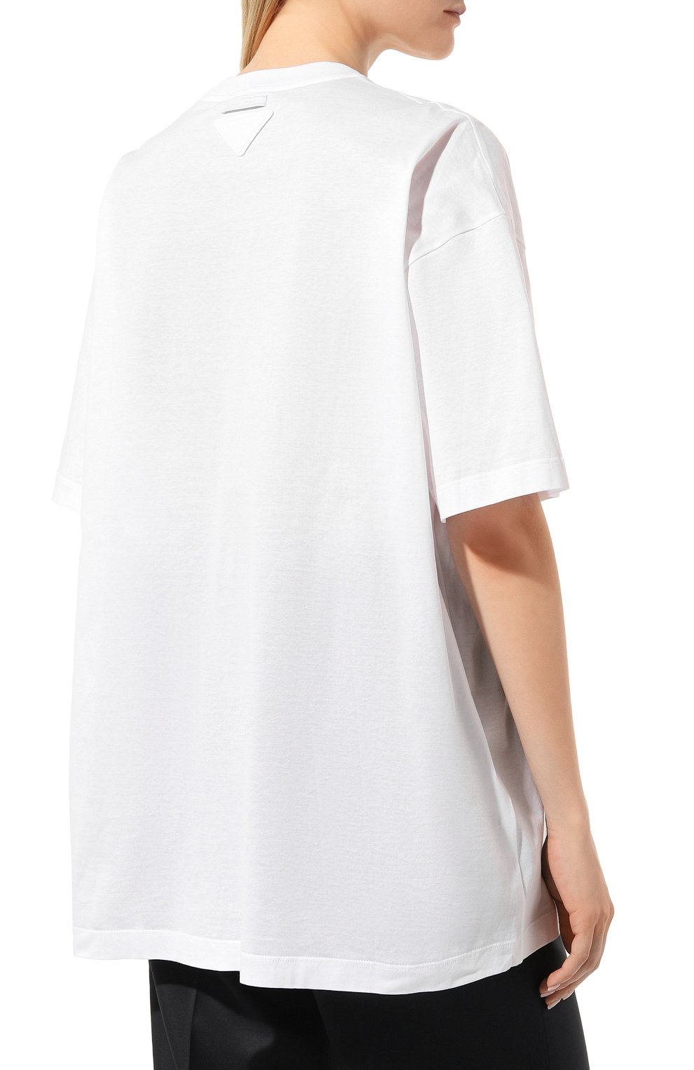 Хлопковая футболка PRADA, а рт. 3558A-1YVF-F0009-211, фото 4