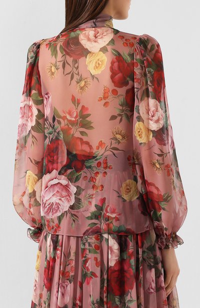 Шелковая блузка DOLCE & GABBANA розового цвета по цене 125000 руб., арт. F5L14T/HS16K, фото 4 Шелковая блузка DOLCE & GABBANA, арт. F5L14T/HS16K, фото 4