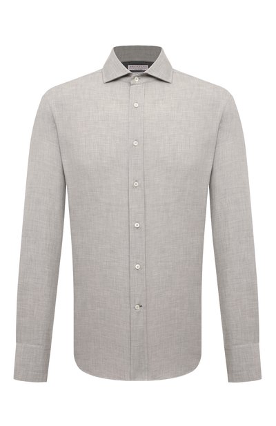 Мужская рубашка из хлопка и кашемира BRUNELLO CUCINELLI, арт. MY6121718