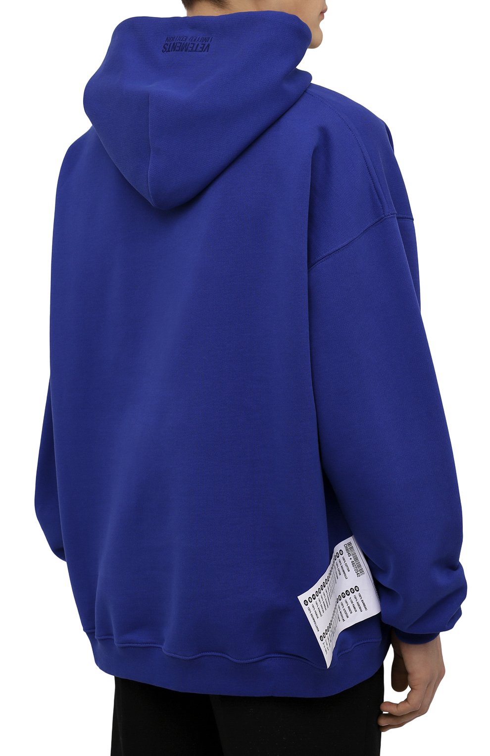 Хлопковое худи VETEMENTS синего цвета по цене 68050 руб., арт. UE52TR380N 1601/M, фото 7 Хлопковое худи VETEMENTS, арт. UE52TR380N 1601/M, фото 7