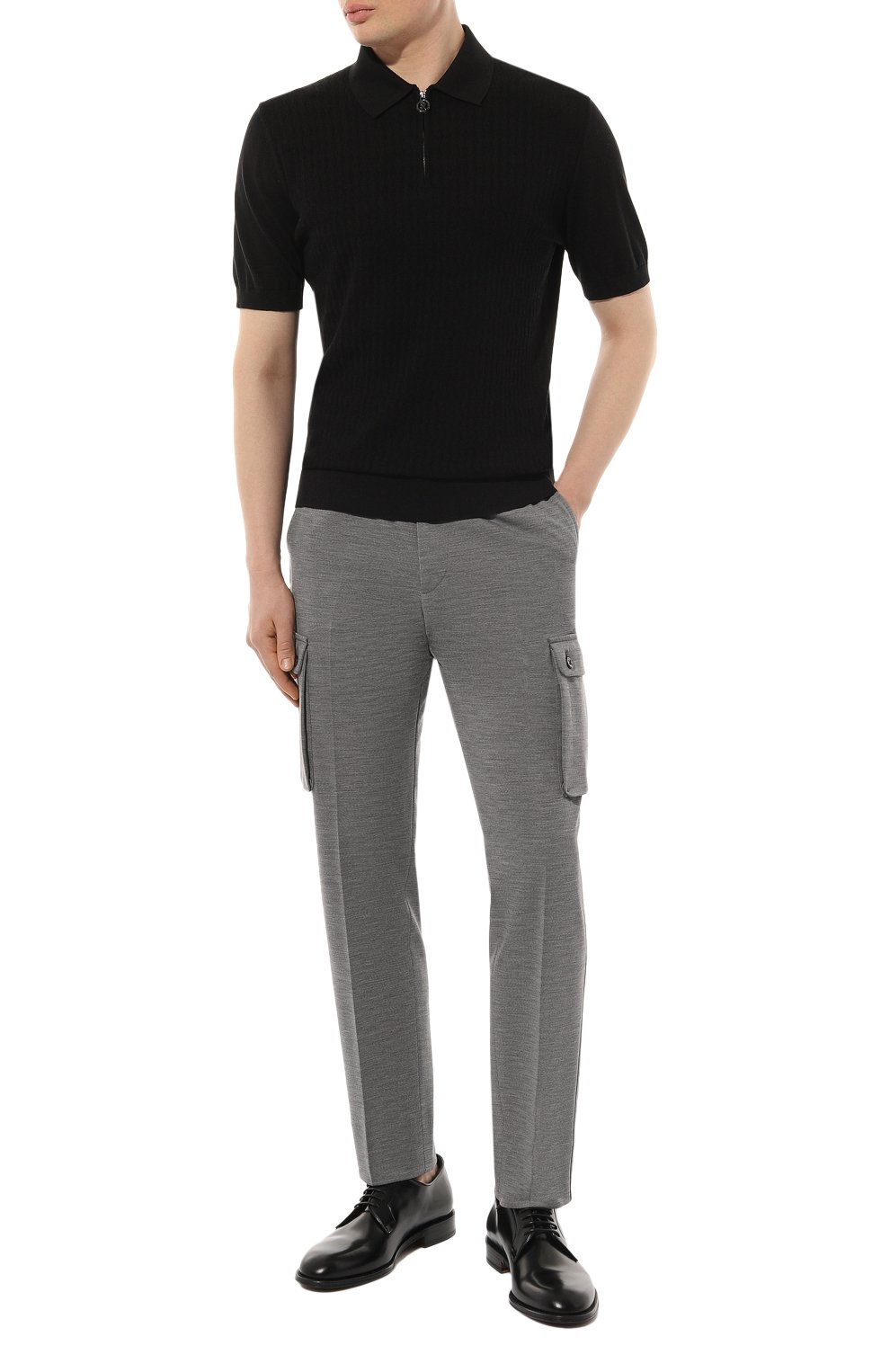 Брюки-карго из шерсти и хлопка CORNELIANI темно-серого цвета по цене 52750 руб., арт. 934L14-9318800, фото 2 Брюки-карго из шерсти и хлопка CORNELIANI, арт. 934L14-9318800, фото 2