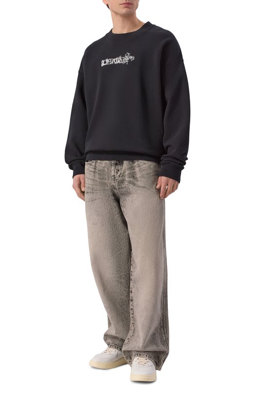 Хлопковый свитшот Off-White 0MBA054S26FLE002 Чёрный  0MBA054S26FLE002 Фото 2