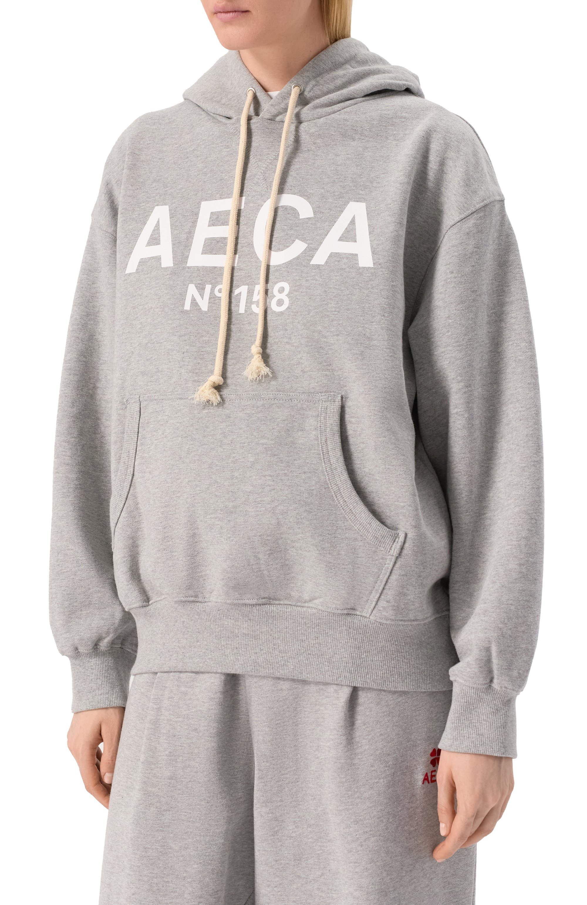 Хлопковое худи AECA WHITE, арт. AWCMFWBDTSPSO002C0.GREY/WHITE (XL), фото 3