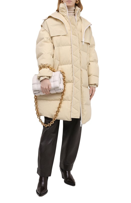 Хлопковый пуховик Bottega Veneta 669353/VKH50 Кремовый  669353/VKH50 Фото 2