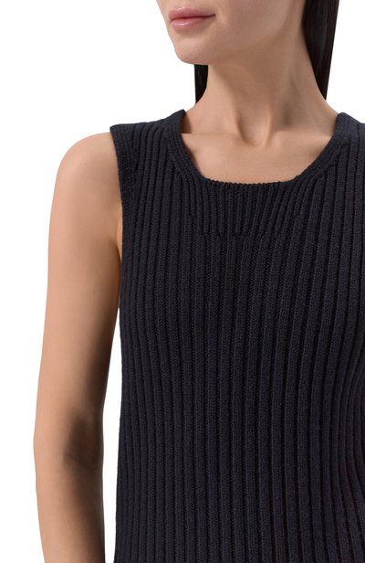 Шерстяной топ BOTTEGA VENETA темно-синего цвета по цене 139000 руб., арт. A009YQ/V6WH0, фото 5 Шерстяной топ BOTTEGA VENETA, арт. A009YQ/V6WH0, фото 5
