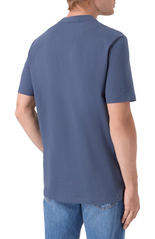 Хлопковая футболка BOSS 50555799 Синий  50555799 Фото 4