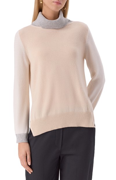 Кашемировый свитер LORENA ANTONIAZZI светло-бежевого цвета по цене 114000 руб., арт. DM30A/1175, фото 3 Кашемировый свитер LORENA ANTONIAZZI, арт. DM30A/1175, фото 3