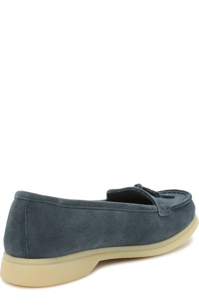 Замшевые лоферы LORO PIANA голубого цвета по цене 52100 руб., арт. FAI1634, фото 3 Замшевые лоферы LORO PIANA, арт. FAI1634, фото 3