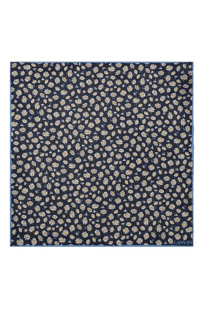 Шелковый платок LANVIN синего цвета по цене 6515 руб., арт. 2915/HANDKERCHIEF, фото 3 Шелковый платок LANVIN, арт. 2915/HANDKERCHIEF, фото 3