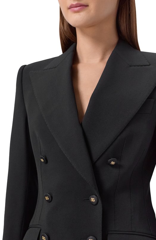 Шерстяной жакет Dolce & Gabbana F29QFT/GDDPS Чёрный  F29QFT/GDDPS Фото 5