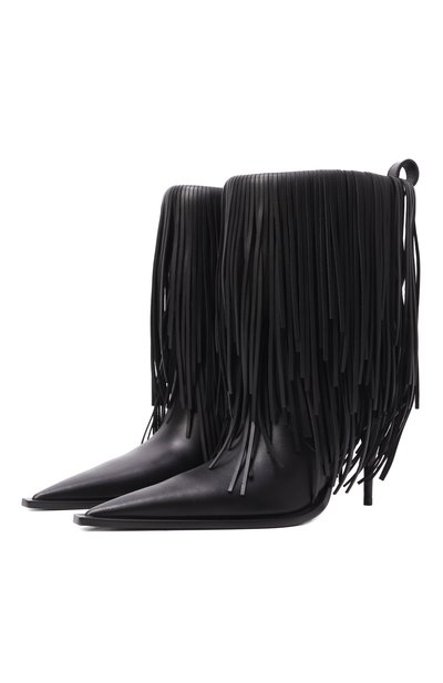 Женские кожаные ботильоны avenue fringe BALENCIAGA, арт. 855350/WBD00